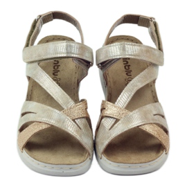 Sandalen mit Ledereinsatz Inblu 004 golden braun gelb 4