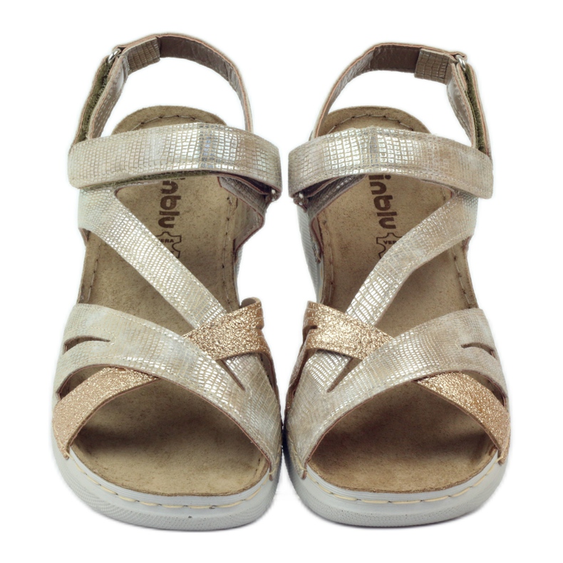Sandalen mit Ledereinsatz Inblu 004 golden braun gelb 4