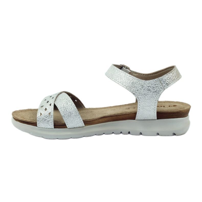 Ledersandalen Inblu 038 Silbereinsatz grau 2