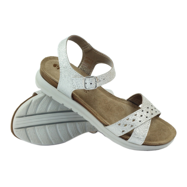 Ledersandalen Inblu 038 Silbereinsatz grau 3