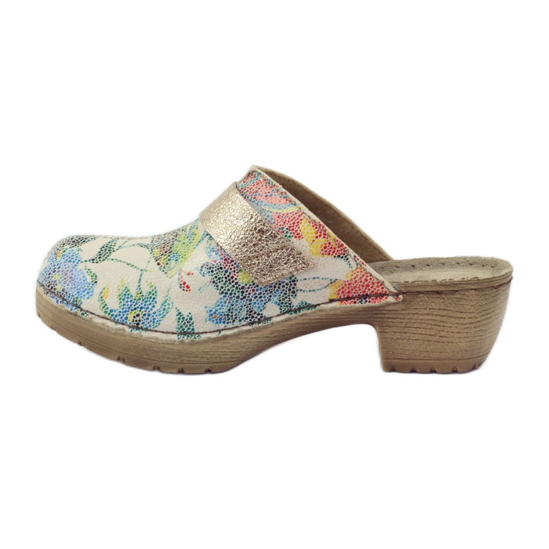 Clogs mit Blumen Inblu BL02 braun gelb mehrfarbig 2