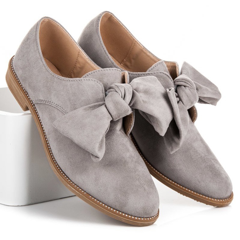 Bestelle Schlupfschuhe aus Wildleder grau 1