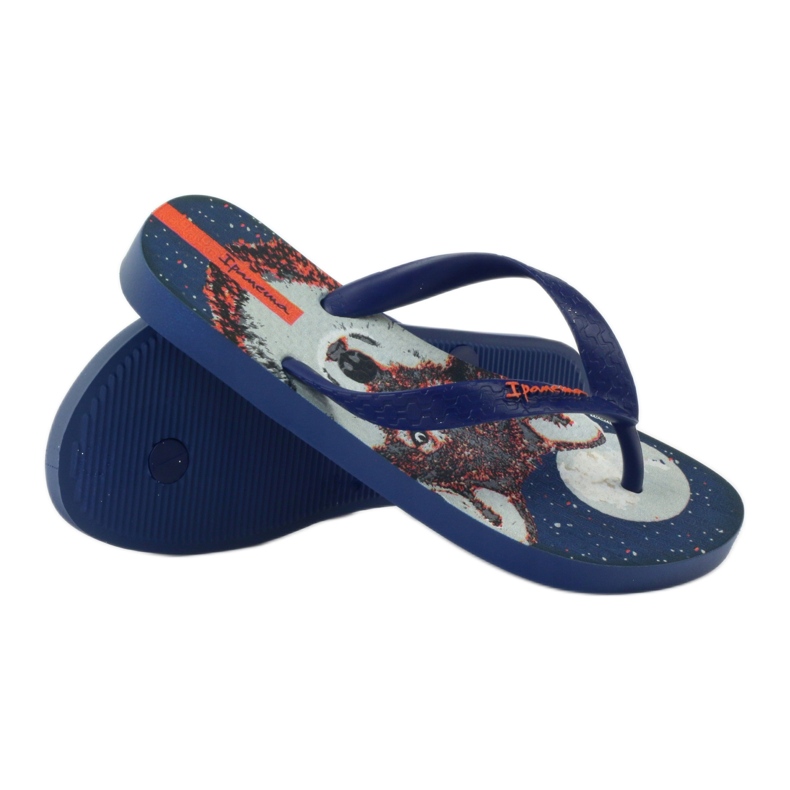 Ipanema Children's Flip -Flops mit einer Wolfsmarineblau 3