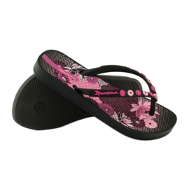 Ipanema 82387 Flip-Flops mit Blumenmuster schwarz rosa 3