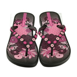 Ipanema 82387 Flip-Flops mit Blumenmuster schwarz rosa 4