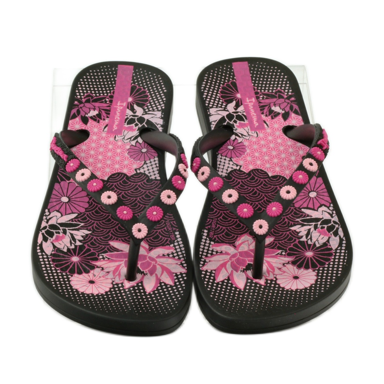 Ipanema 82387 Flip-Flops mit Blumenmuster schwarz rosa 4