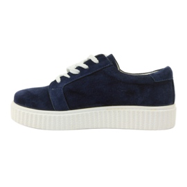 Creepers-Schuhe aus Leder Filippo 036 navy blau 2