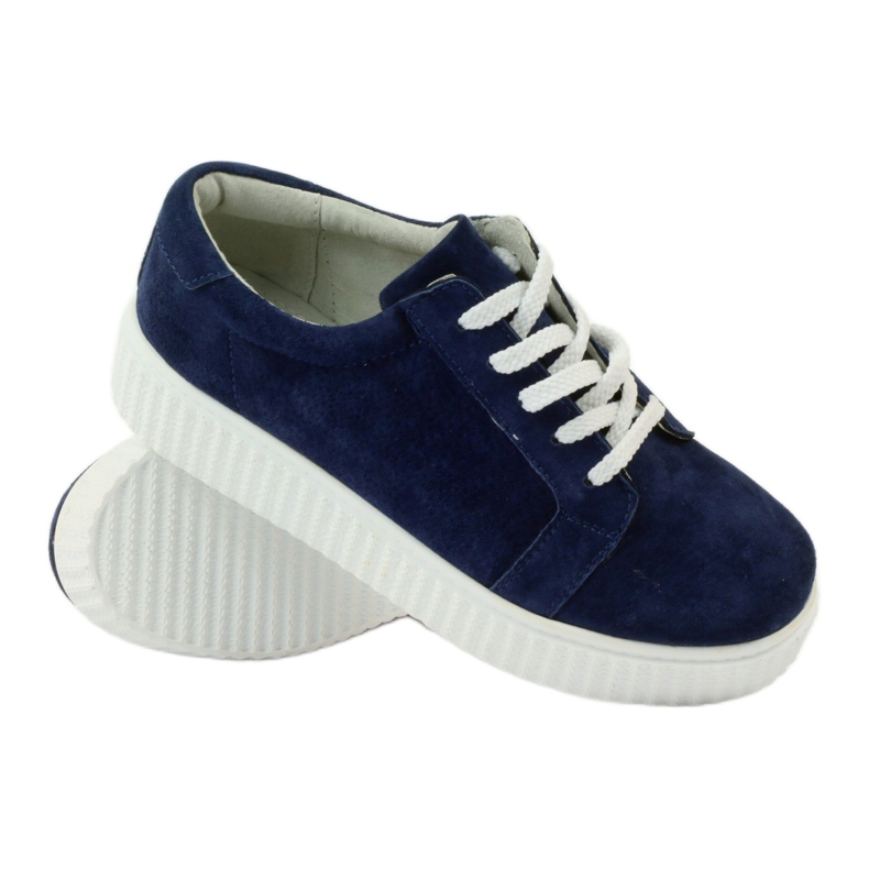 Creepers-Schuhe aus Leder Filippo 036 navy blau 3