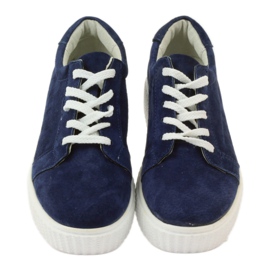 Creepers-Schuhe aus Leder Filippo 036 navy blau 4