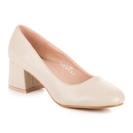 Renda Beige Pumps mit niedrigen Absätzen 2