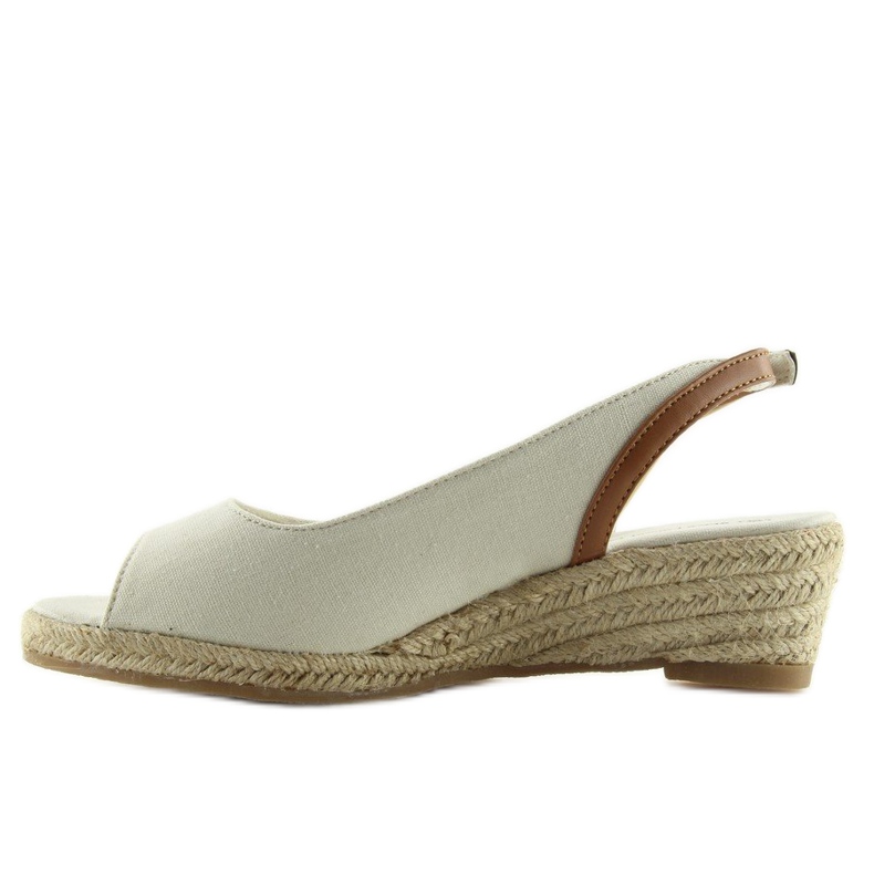 Beige-beige Espadrilles auf niedrigem Keilabsatz 1
