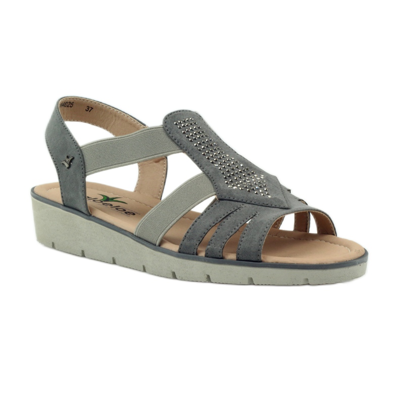 Super bequeme Sandalen mit Aloeloe-Pailletten grau 1