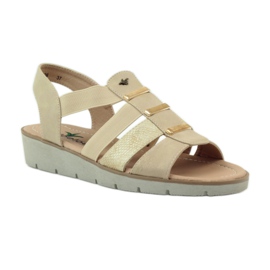 Super bequeme Aloeloe Sandalen braun gelb 1