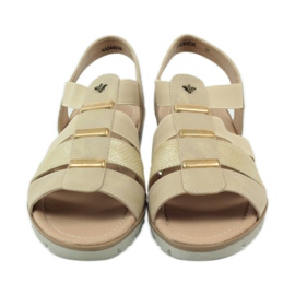 Super bequeme Aloeloe Sandalen braun gelb 4