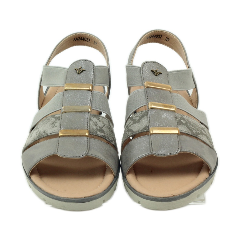 Super bequeme Aloeloe Sandalen grau gelb 4