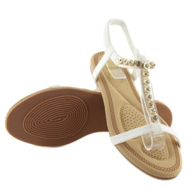 Sandalen mit weißen Zirkonia AS10875 Weiß 1