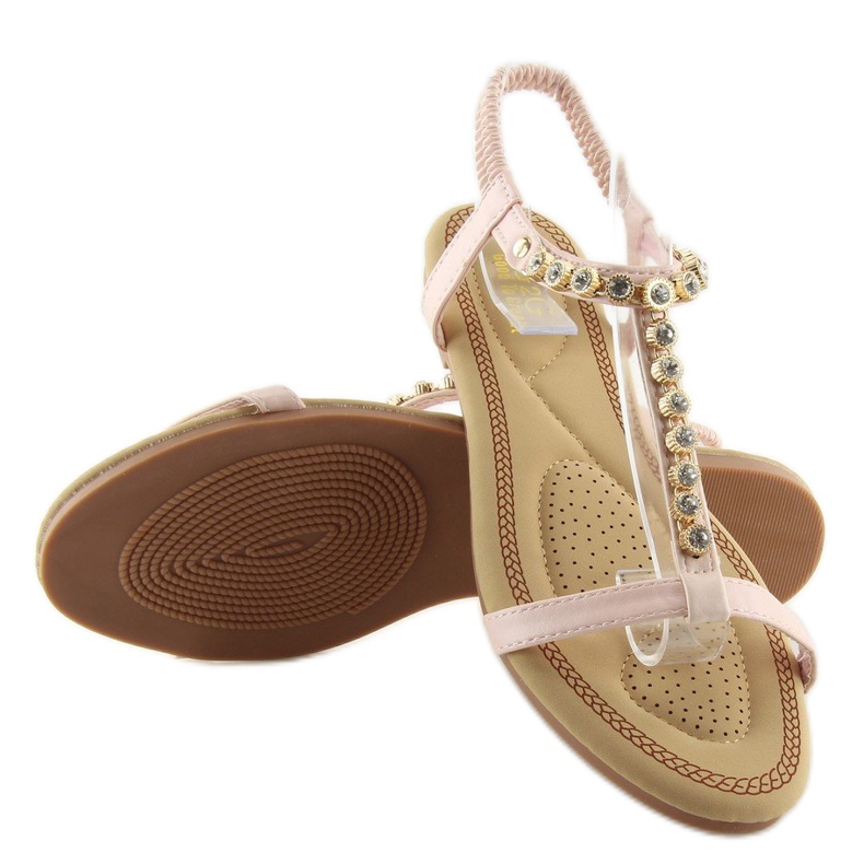 Sandalen mit rosa Zirkonia AS10875 Pink 1