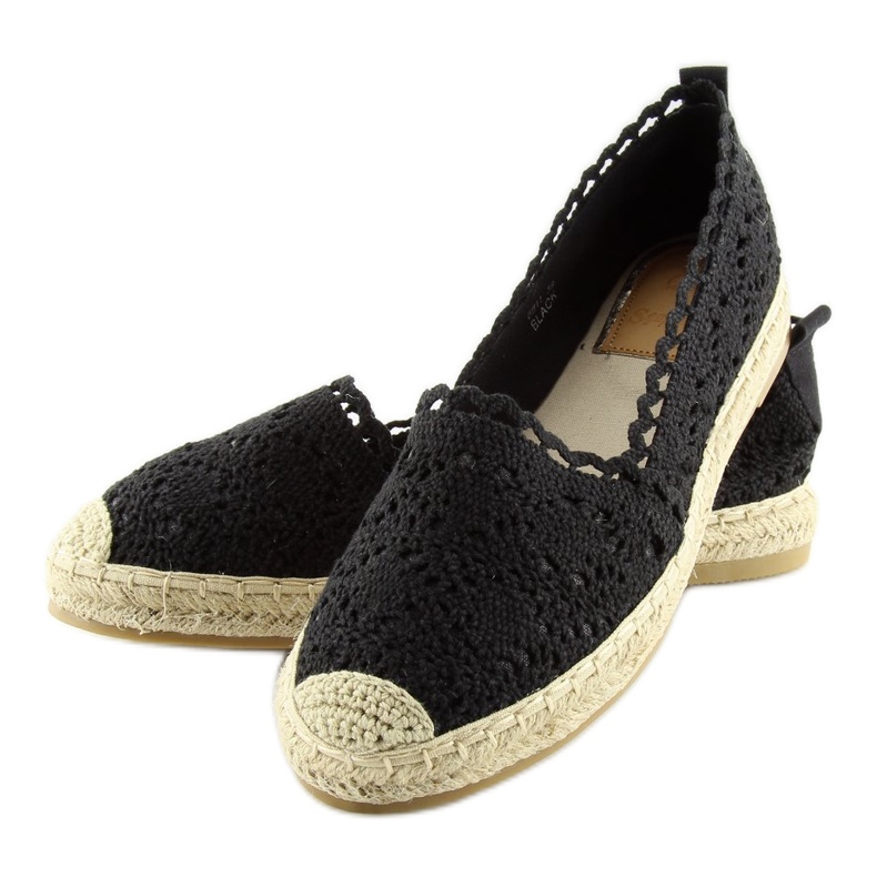 BB11 Espadrilles aus schwarzer Spitze 1