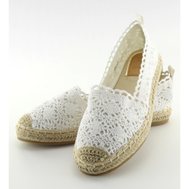 Espadrilles aus weißer Spitze BB11 weiß 1