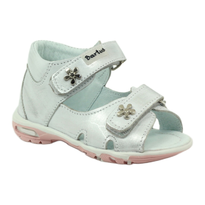 Bartuś flexible Mädchen Sandalen für silbermetallische Klettverschluss 1