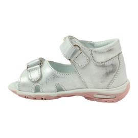 Bartuś flexible Mädchen Sandalen für silbermetallische Klettverschluss silber- 2
