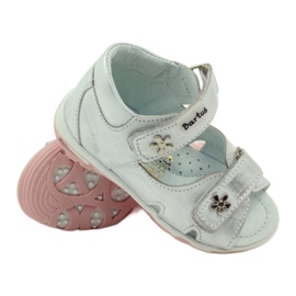 Bartuś flexible Mädchen Sandalen für silbermetallische Klettverschluss 3