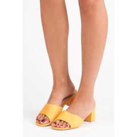 Renda Wildleder-Sandalen mit hohem Absatz gelb 1