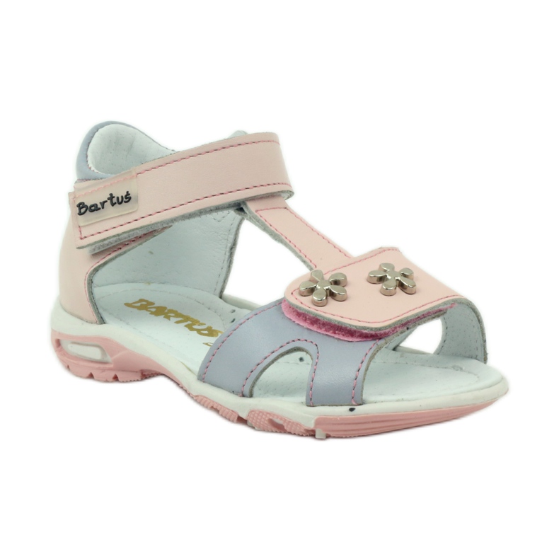 Sandalen mit Klettverschluss Bartuś 138 pink rosa grau 1