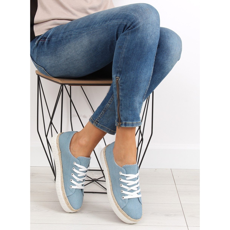 Blaue K1831602 Jeans-Sneakers mit hoher Sohle 2