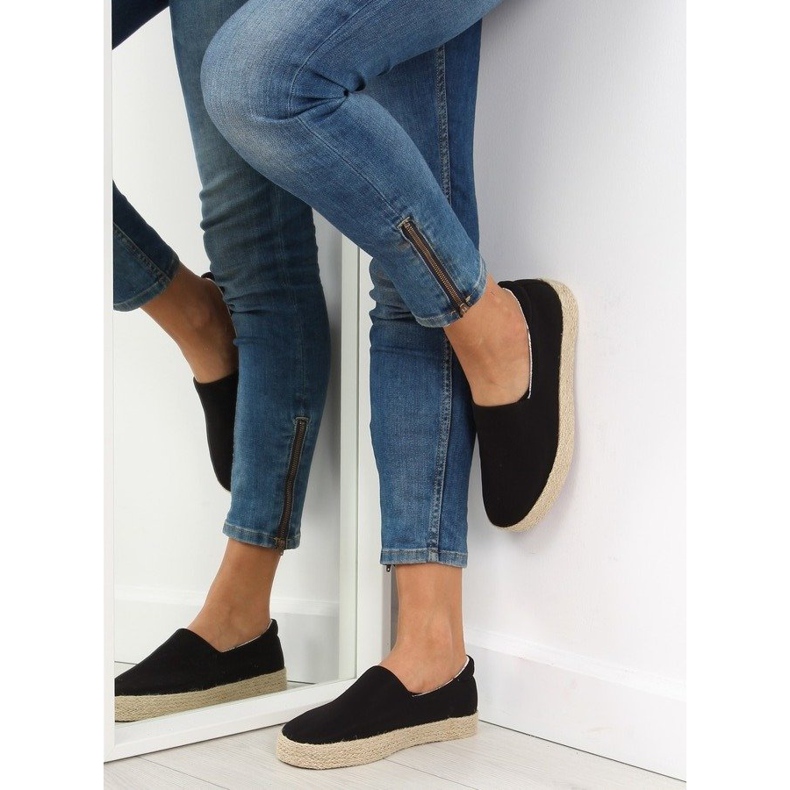 Schwarze Espadrilles zum Hineinschlüpfen k1833801 negro 2