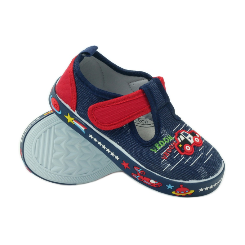 American Club Amerikanische Sneaker mit Lederinnensohle navy blau rot 3