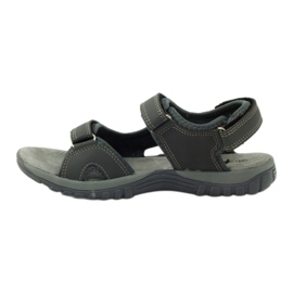 American Club Sandalen mit American 6201 Ledereinsatz grau 2