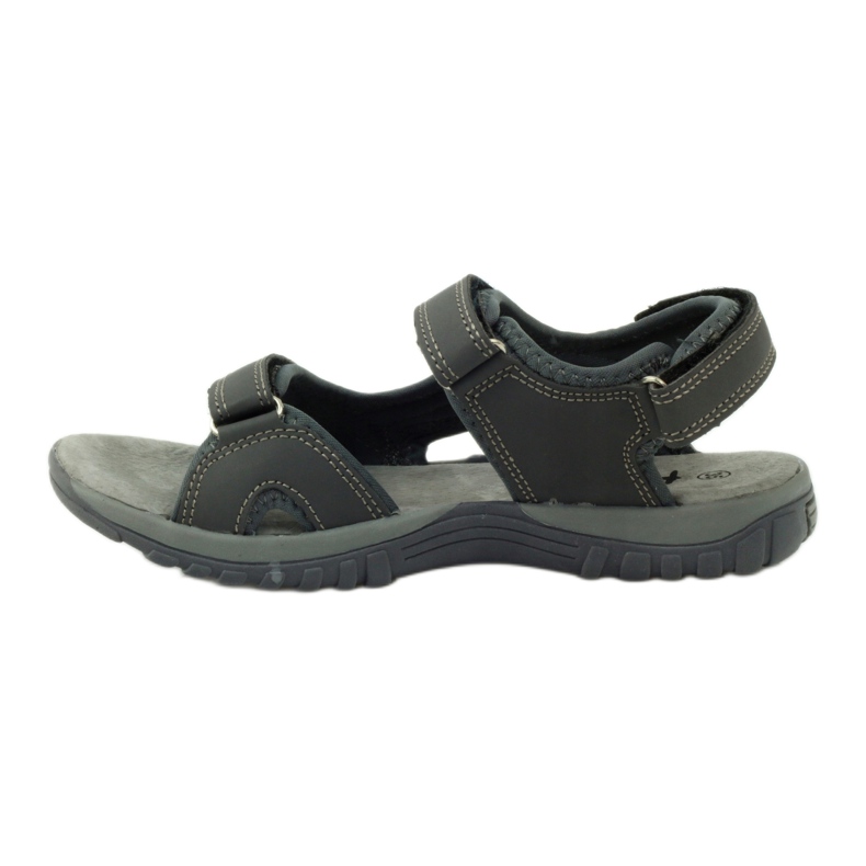 American Club Sandalen mit American 6201 Ledereinsatz grau 2