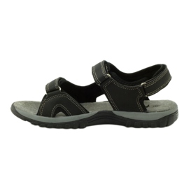 American Club Sandalen mit American 6201 Ledereinsatz schwarz 2