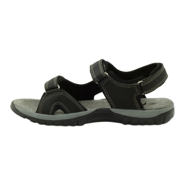 American Club Sandalen mit American 6201 Ledereinsatz schwarz 2