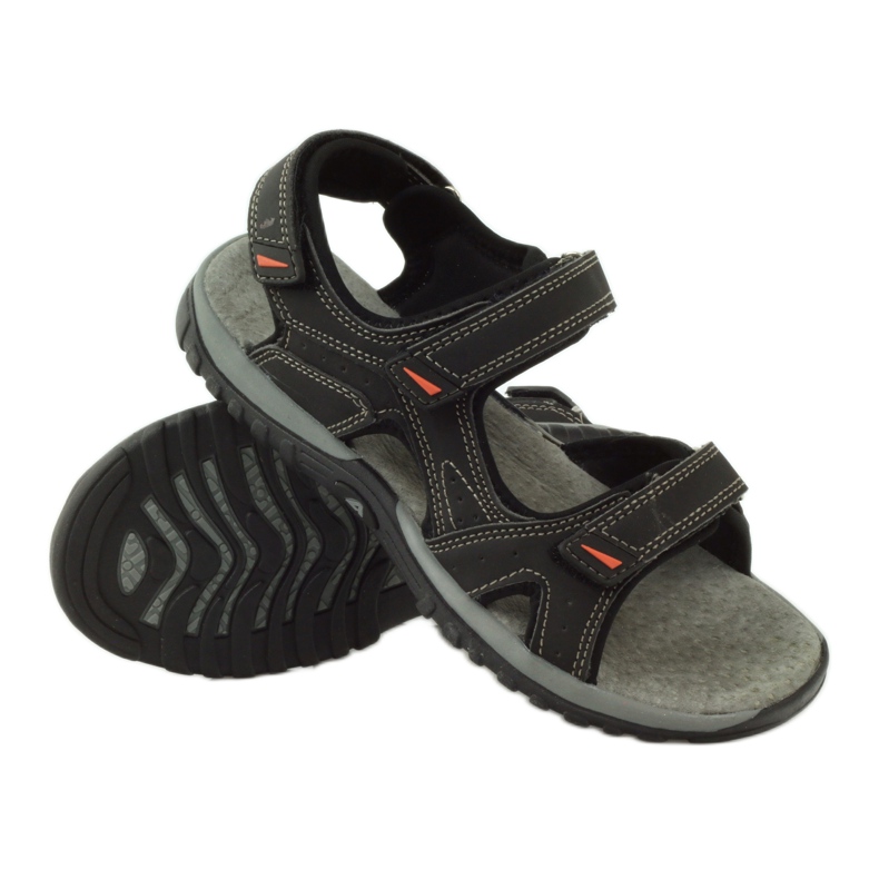 American Club Sandalen mit American 6201 Ledereinsatz schwarz 3