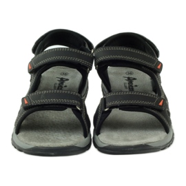 American Club Sandalen mit American 6201 Ledereinsatz schwarz 4