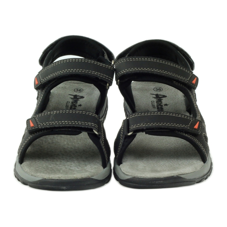 American Club Sandalen mit American 6201 Ledereinsatz schwarz 4