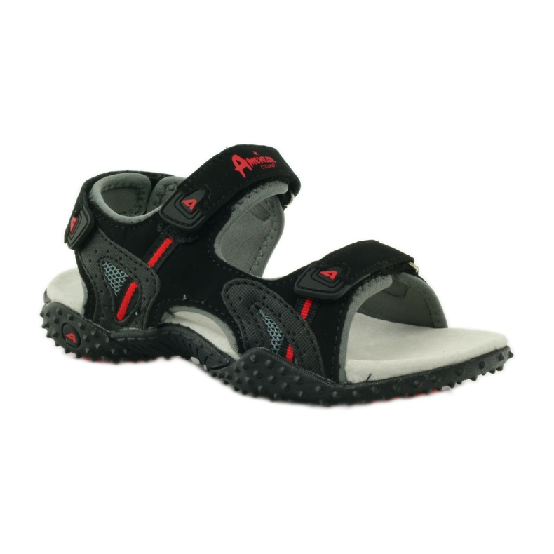 American Club Sandale mit Einsatz aus amerikanischem 5267-Leder schwarz 1