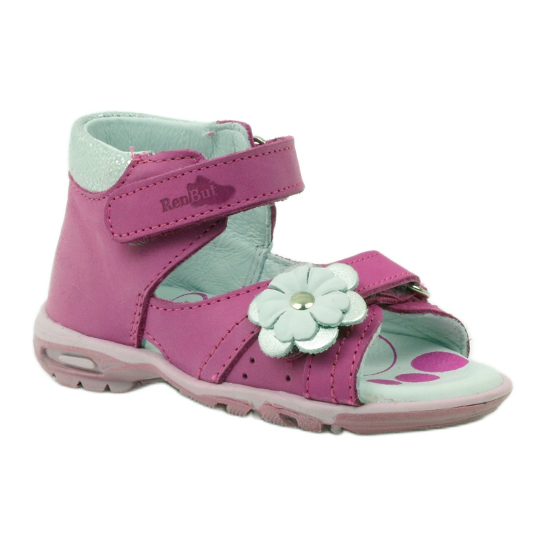 Ren But Ledermädchen -Ledersandalen mit einer Blume 097 Pink rosa 1