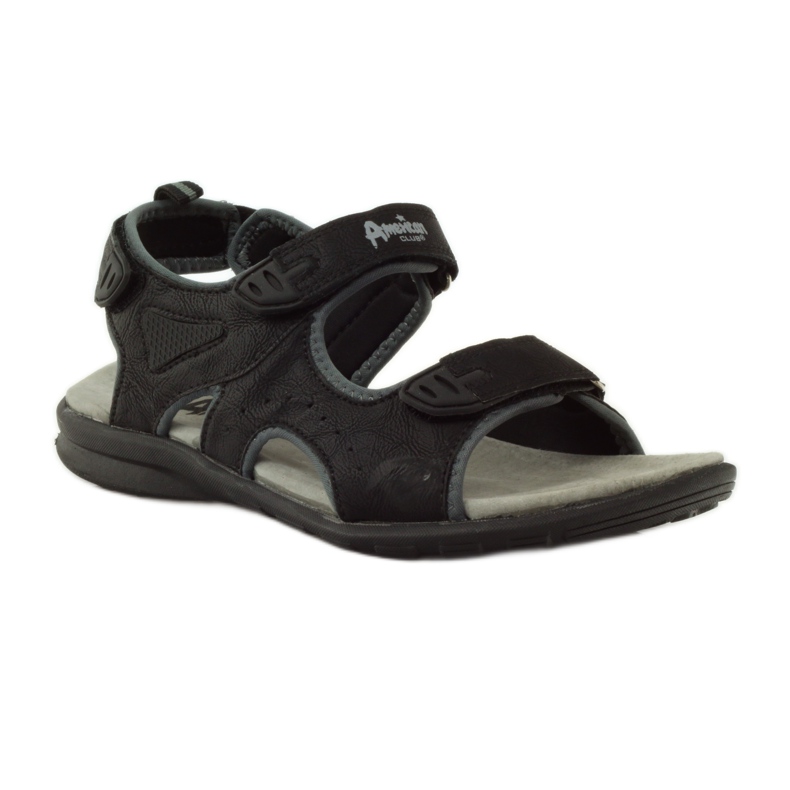 American Club Sandalen mit einem amerikanischen Ledereinsatz von 1906 schwarz 1