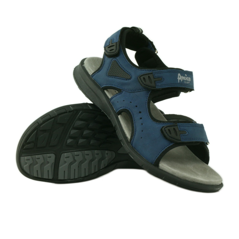American Club Sandalen mit einem amerikanischen Ledereinsatz von 1906 navy blau 3