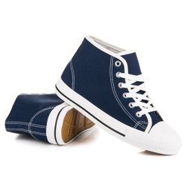 Marineblaue Turnschuhe über dem Knöchel 1