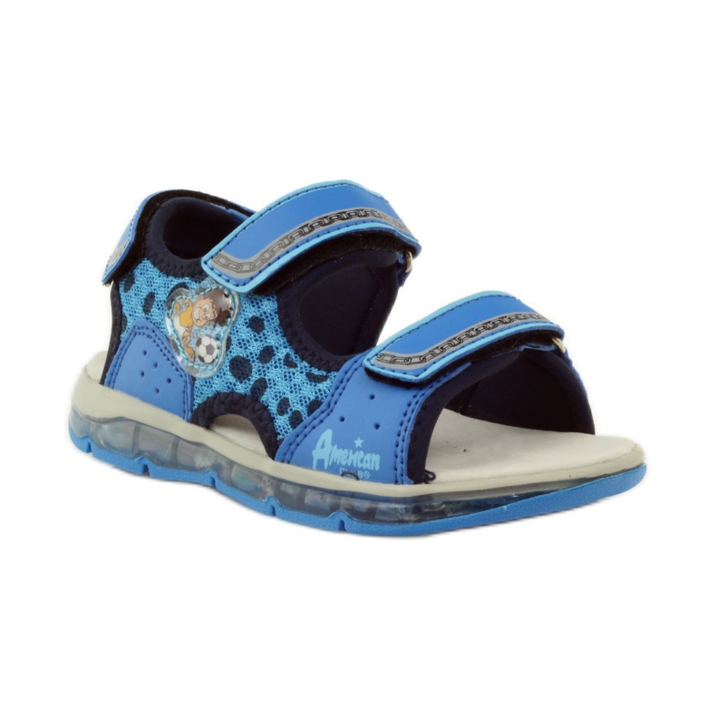 American Club Leuchtende Sandalen aus amerikanischem Leder blau 1