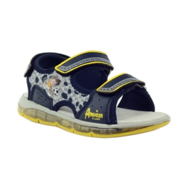 American Club Leuchtende Sandalen aus amerikanischem Leder marineblau 1