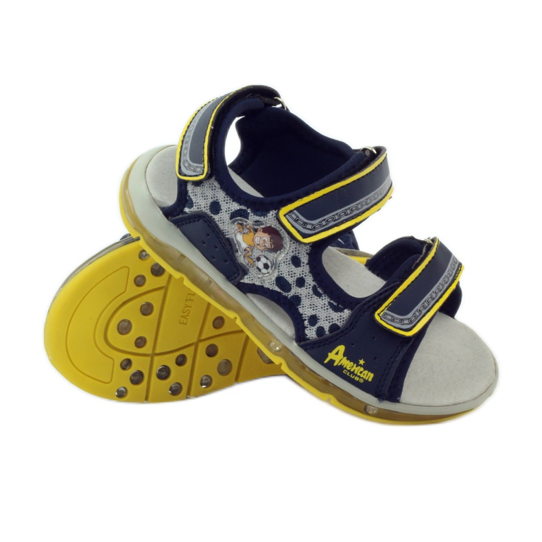 American Club Leuchtende Sandalen aus amerikanischem Leder navy blau 3