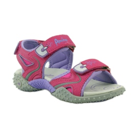 American Club Sandalen mit American 8580 Ledereinsatz rosa lila 1