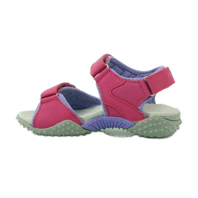 American Club Sandalen mit American 8580 Ledereinsatz rosa lila 2