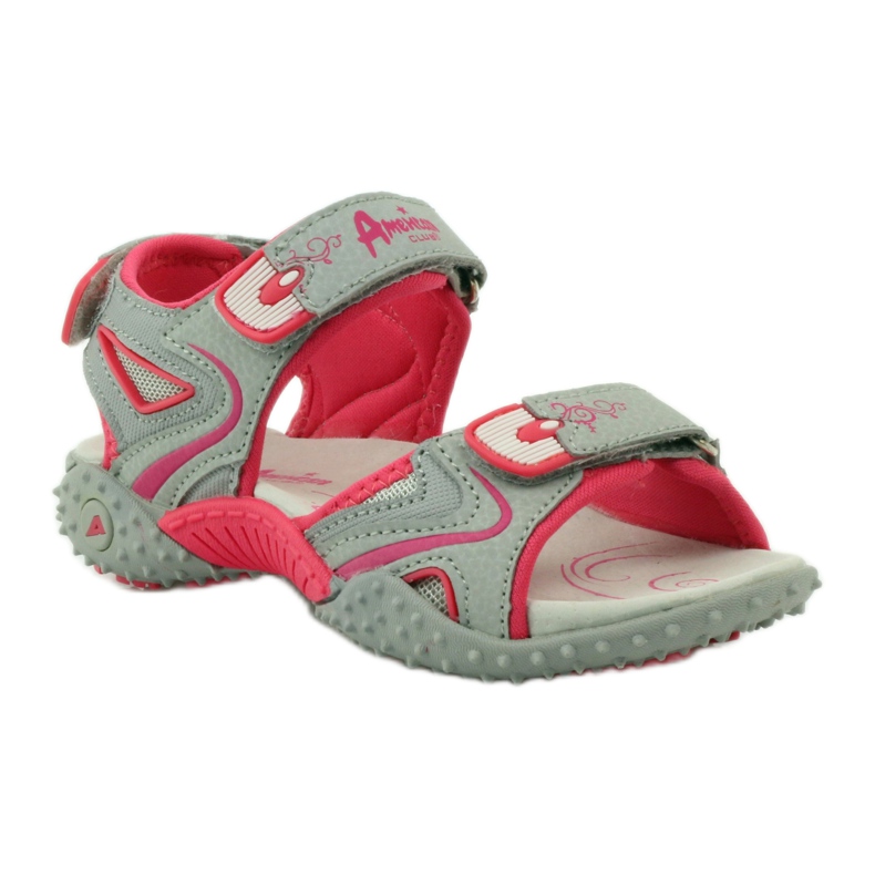 American Club Sandalen mit American 8580 Ledereinsatz mehrfarbig grau 1