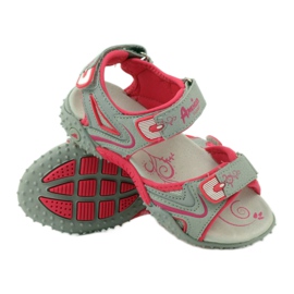 American Club Sandalen mit American 8580 Ledereinsatz mehrfarbig grau 3